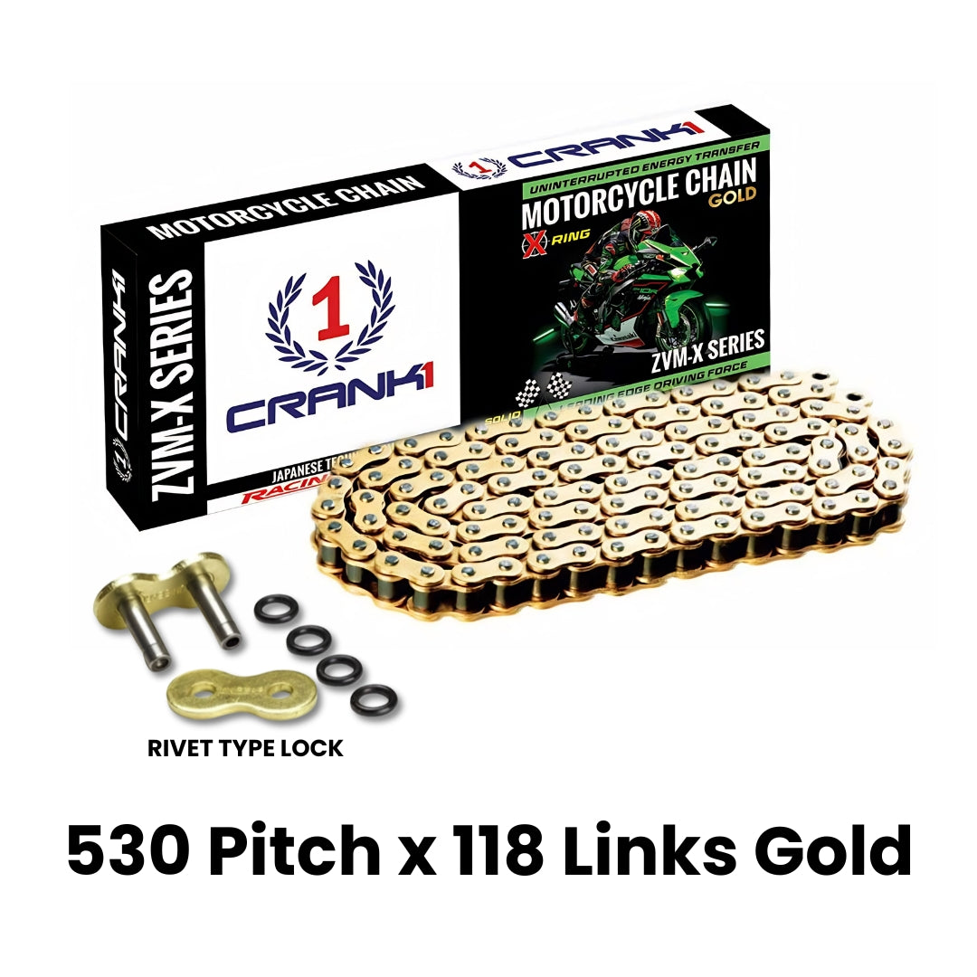 Chain For Honda CBR 1000RR Fireblade 2020 Onwards - 530 Pitch x 118 Links Gold ZVMX - CRANK1