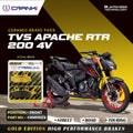 Ceramic Brake Pads For TVS Apache RTR 200 4V Front CRM052 4 1 Set CRANK1