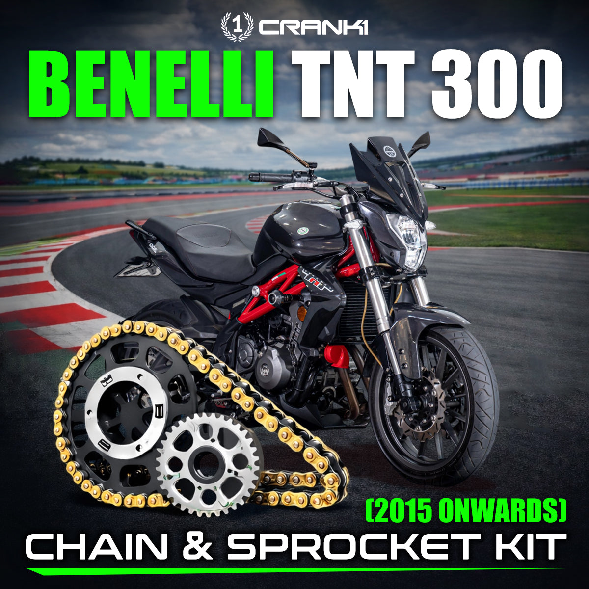 Chain And Sprocket Kit For Benelli TNT 300 2015 Onwards - CRANK1