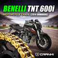 Chain For Benelli TNT 600i 2014 Onwards - 525 Pitch x 118 Links Gold ZVMX - CRANK1
