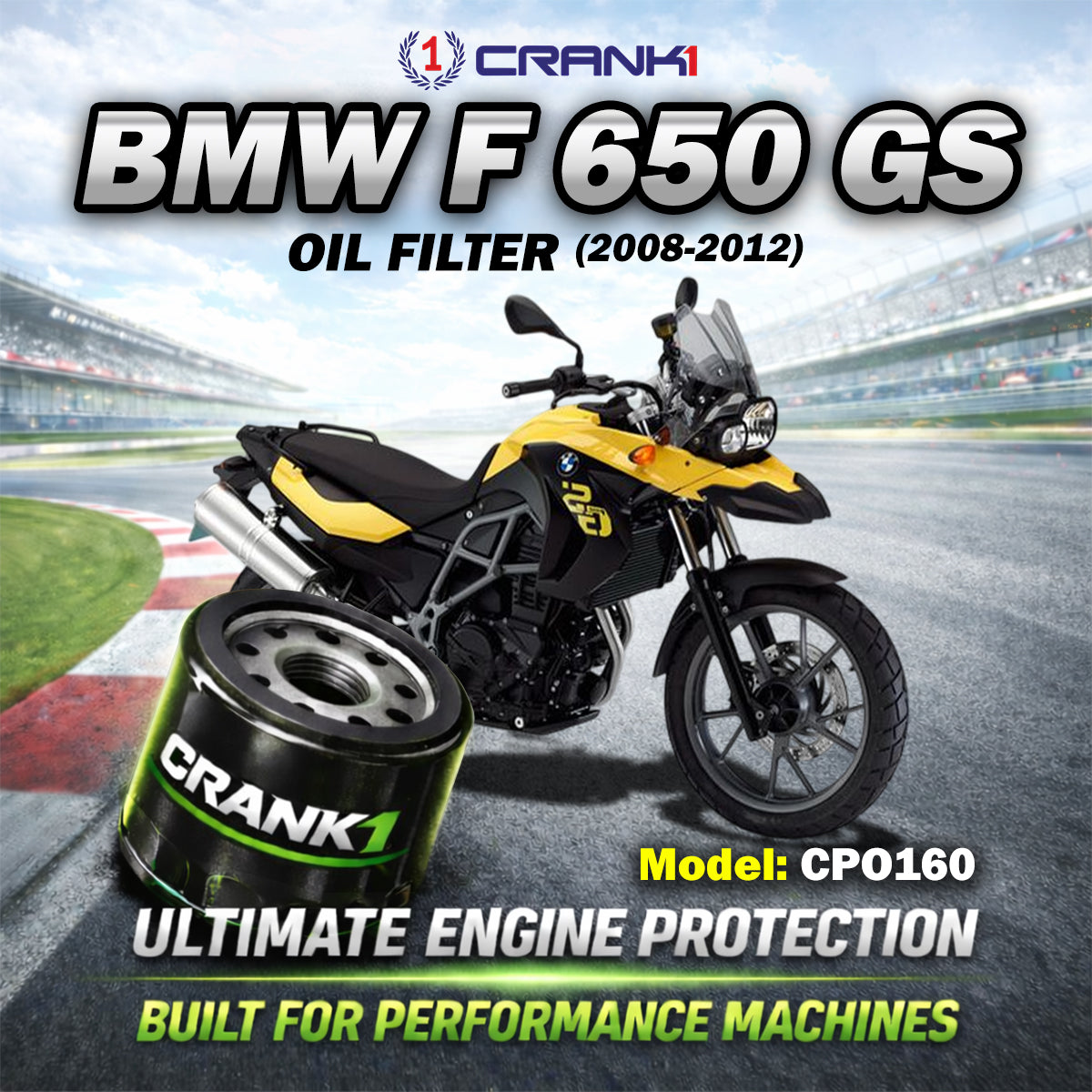 Oil Filter For BMW F 650 GS 2008-2012 - CPO160 - CRANK1
