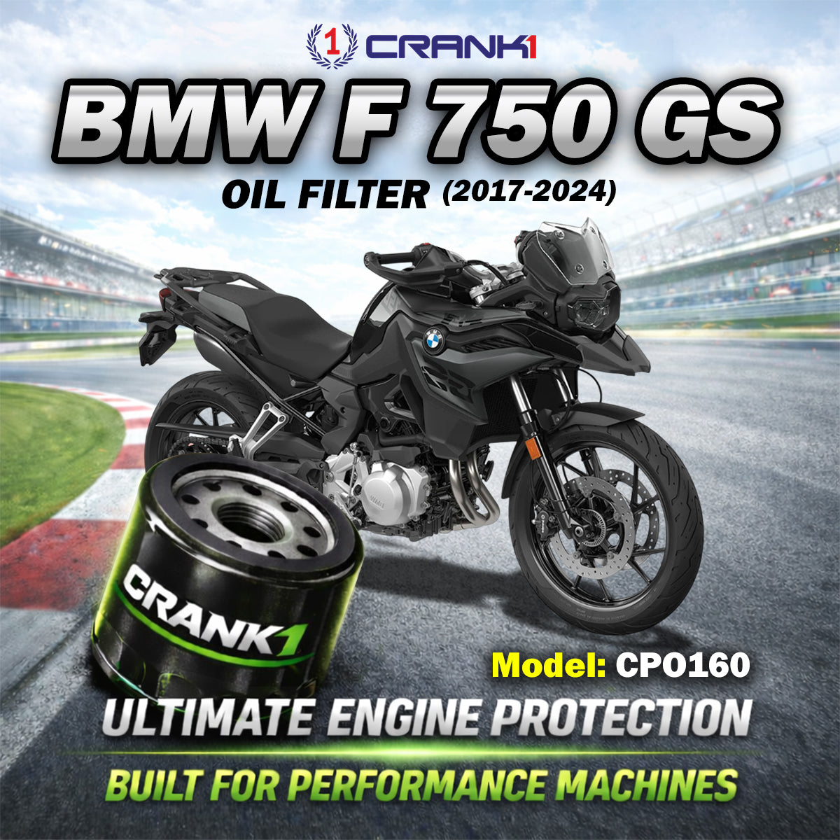 Oil Filter For BMW F 750 GS 2017-2024 - CPO160 - CRANK1
