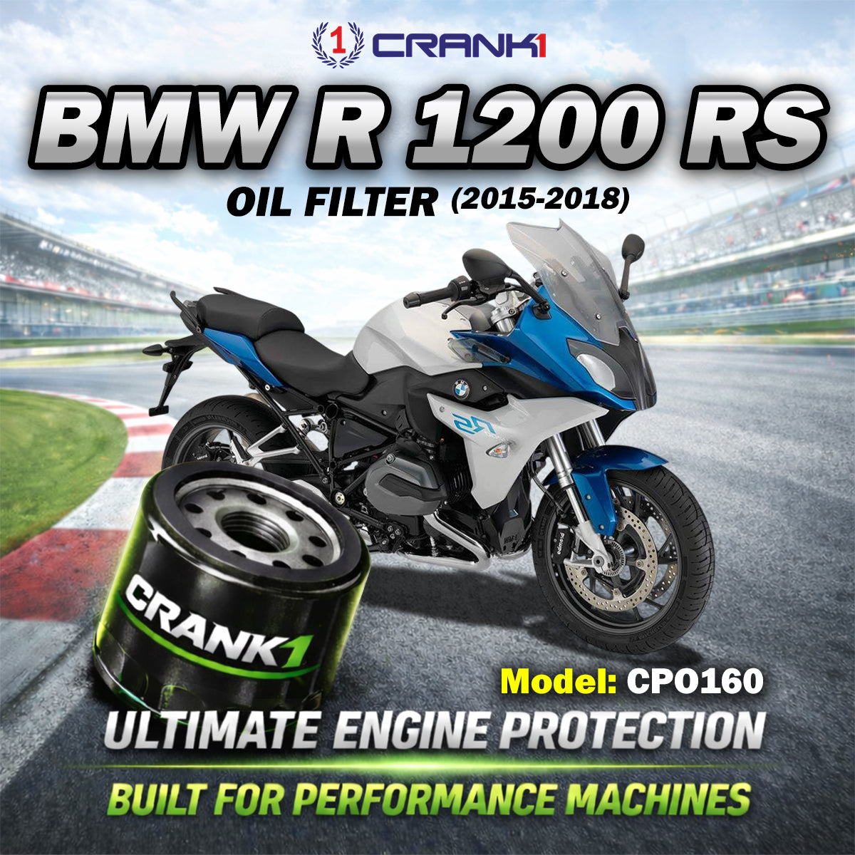 Oil Filter For BMW R 1200 RS 2015-2018 - CPO160 - CRANK1