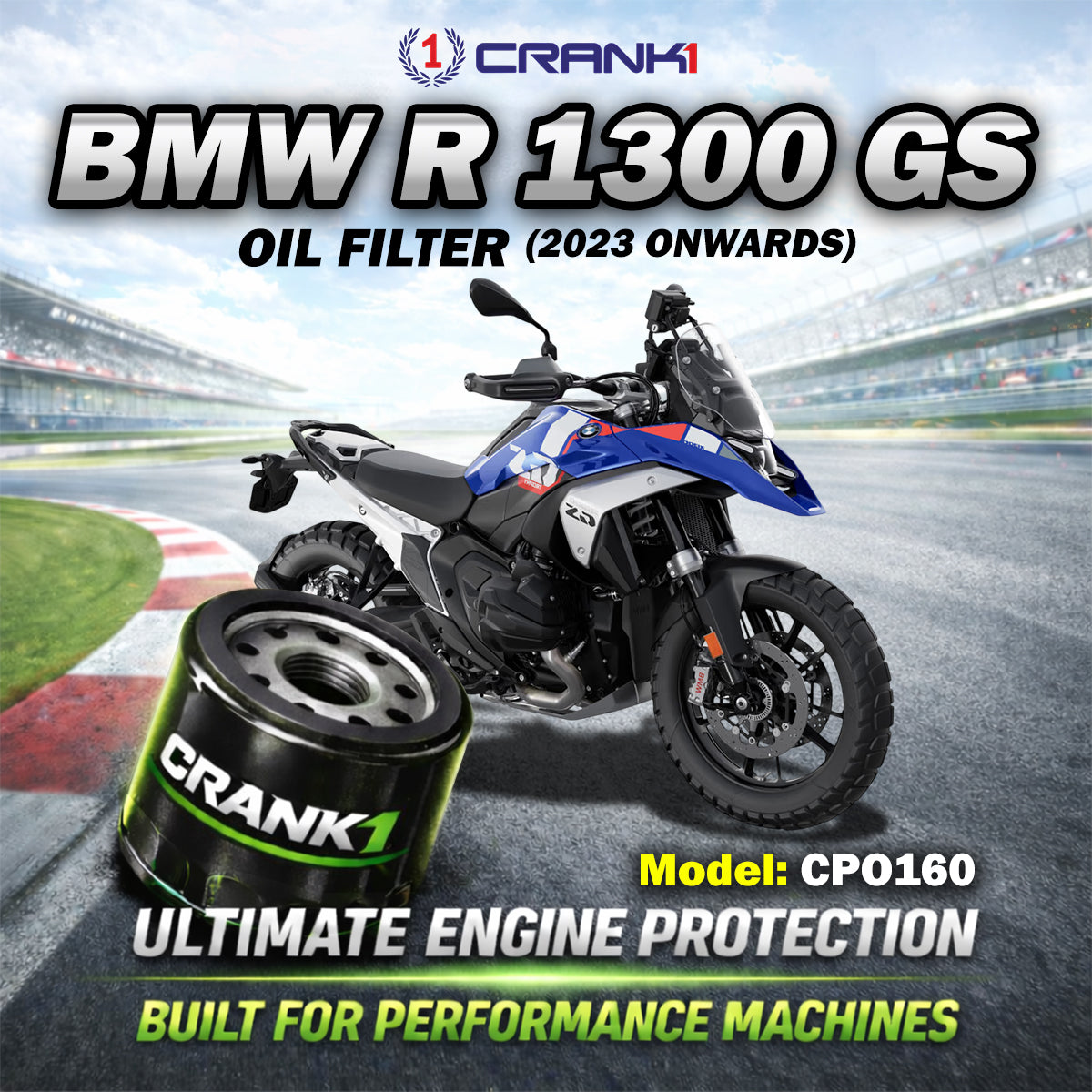 Oil Filter For BMW R 1300 GS 2023 Onwards - CPO160 - CRANK1