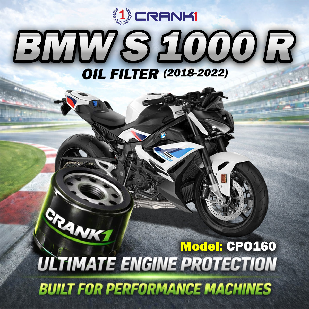 Oil Filter For BMW S 1000 R 2018-2022 - CPO160 - CRANK1