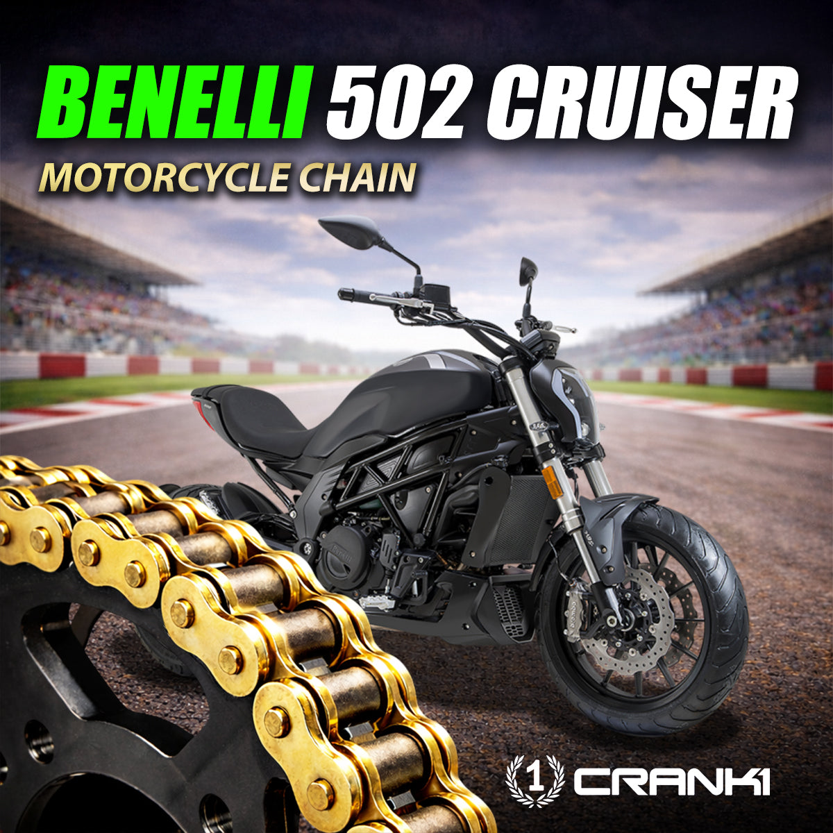 Chain For Benelli 520 Cruiser - 525 Pitch x 116 Links Gold ZVMX - CRANK1