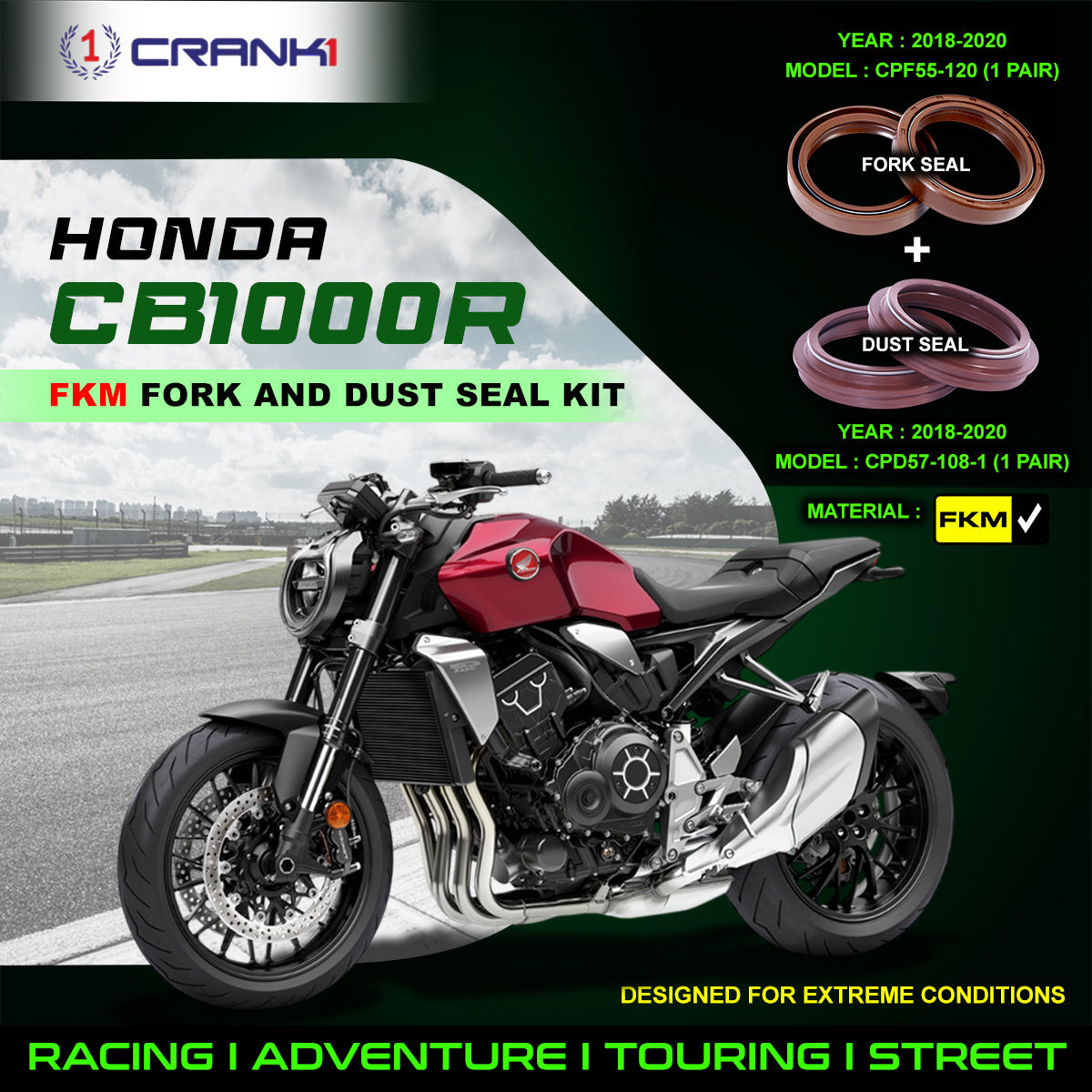 Fork And Dust Seals Kit For Honda CB1000R 2018-2020 - CRANK1