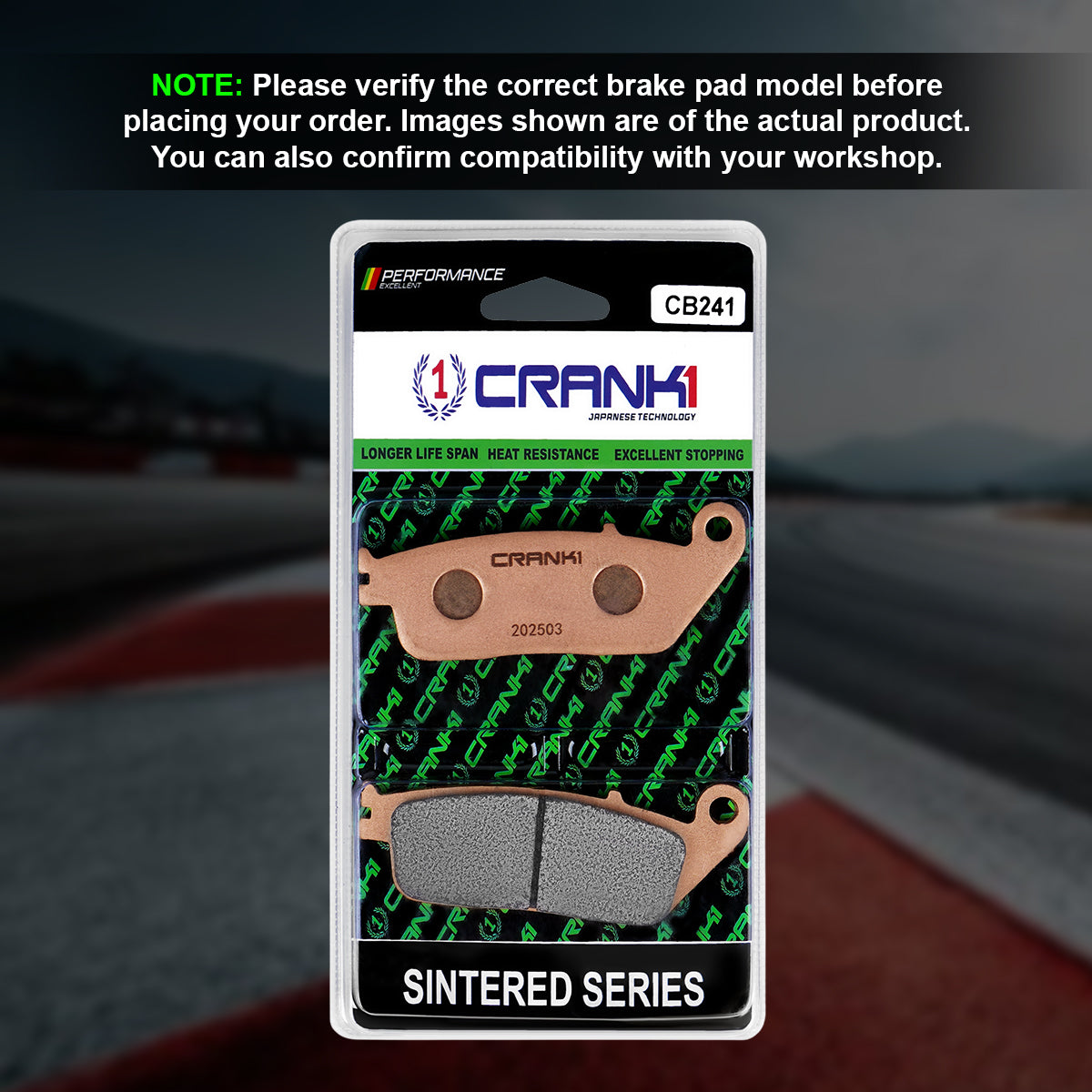 Sintered Brake Pads For Triumph Thruxton 865 2014-2016 - Front - CB241 - 1 Set - CRANK1