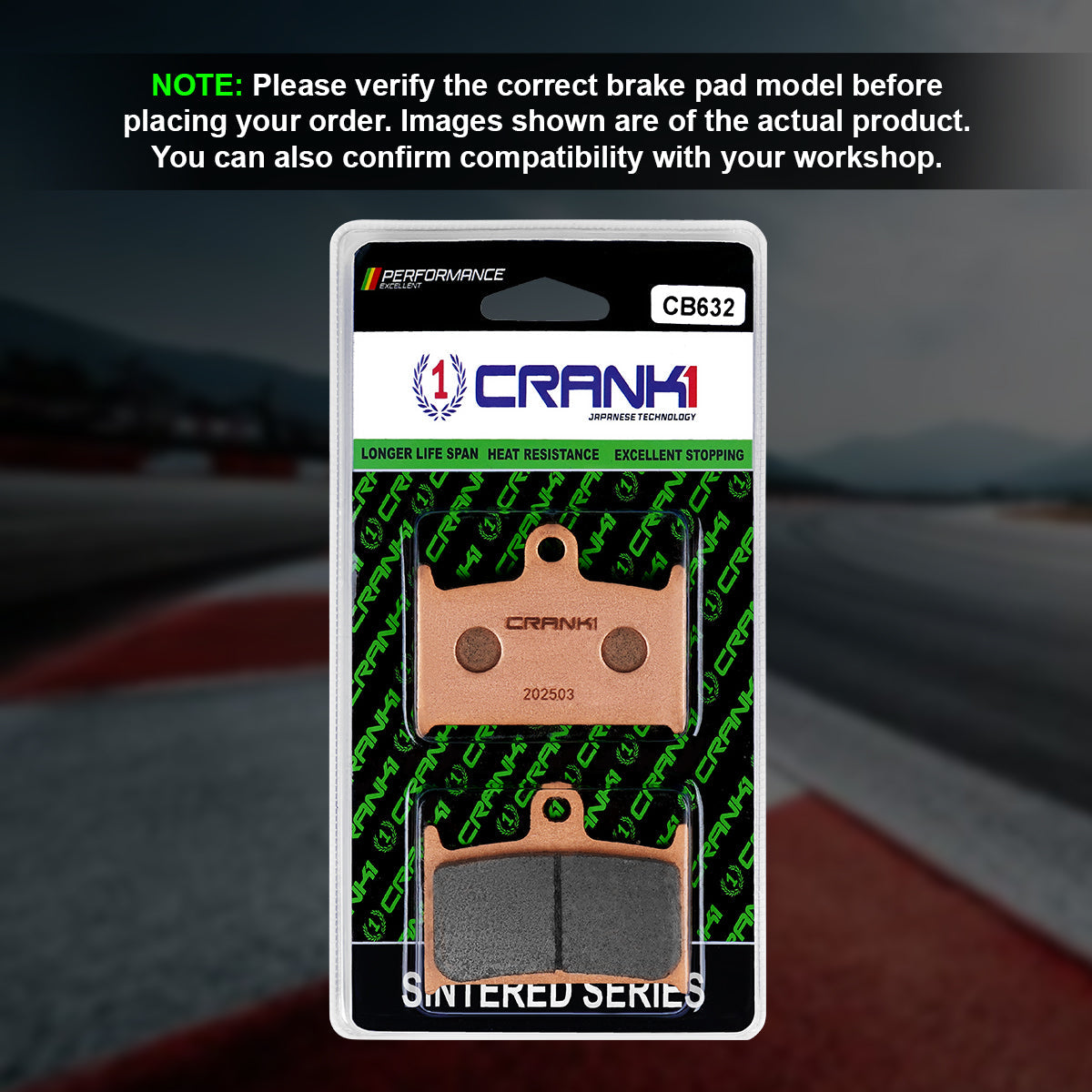 Sintered Brake Pads For Triumph Rocket 3 Storm 2013-2019 - Front - CB632 - 2 Sets - CRANK1