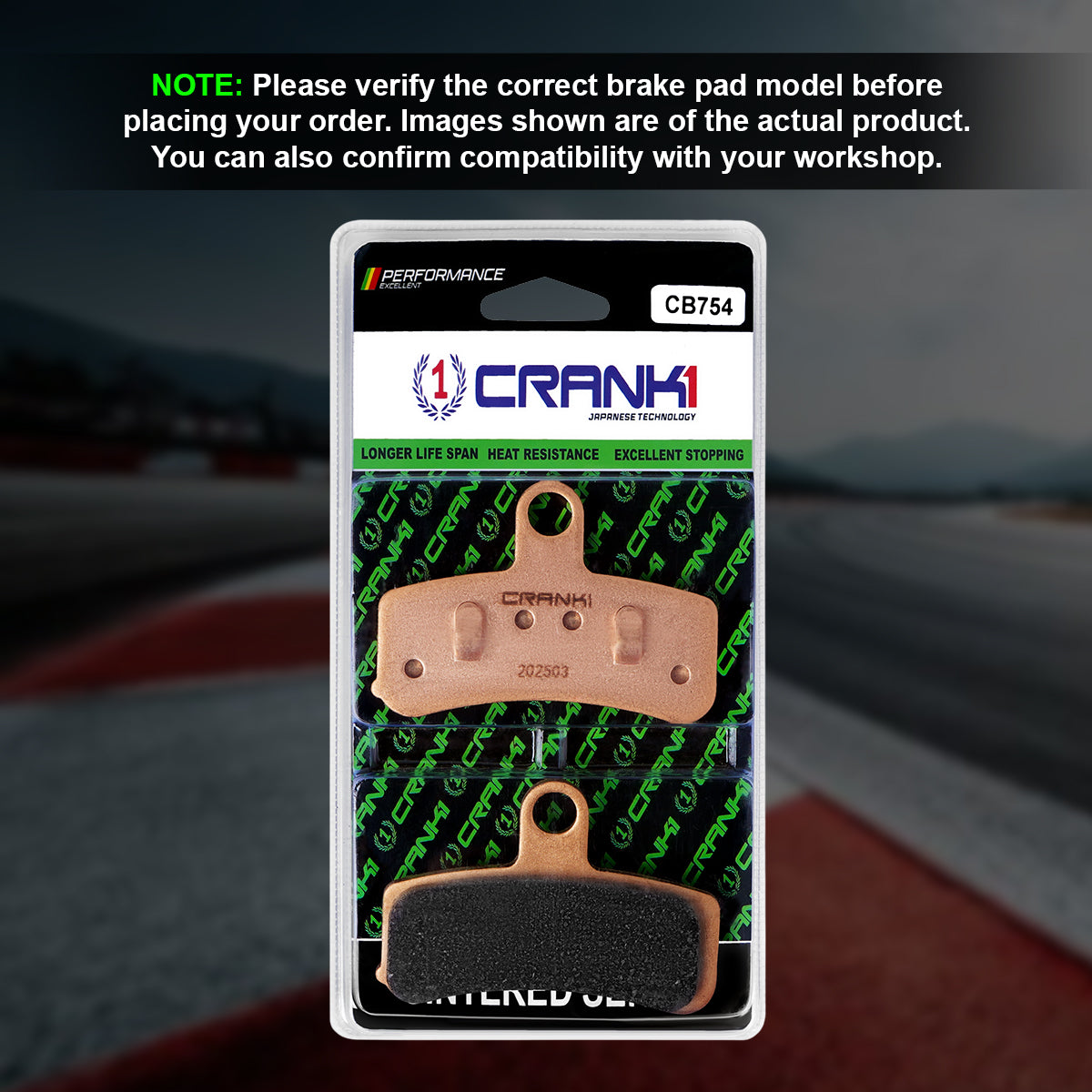 Sintered Brake Pads For Harley Davidson Dyna Street Bob Upto 2018 - Front - CB754 - 1 Set - CRANK1