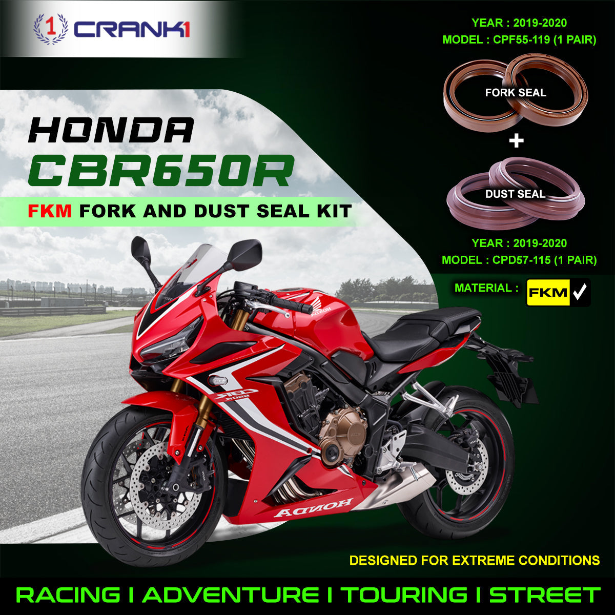 Fork And Dust Seals Kit For Honda CBR650R 2019-2020 - CRANK1