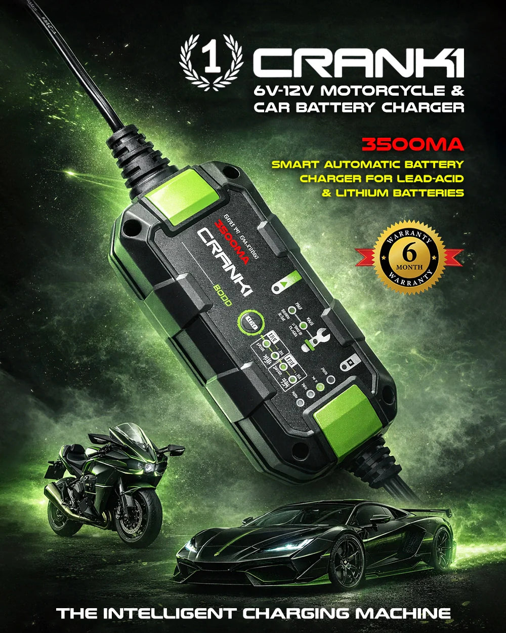 Charger For Motorcycle Bike Battery - F3500 - CRANK1