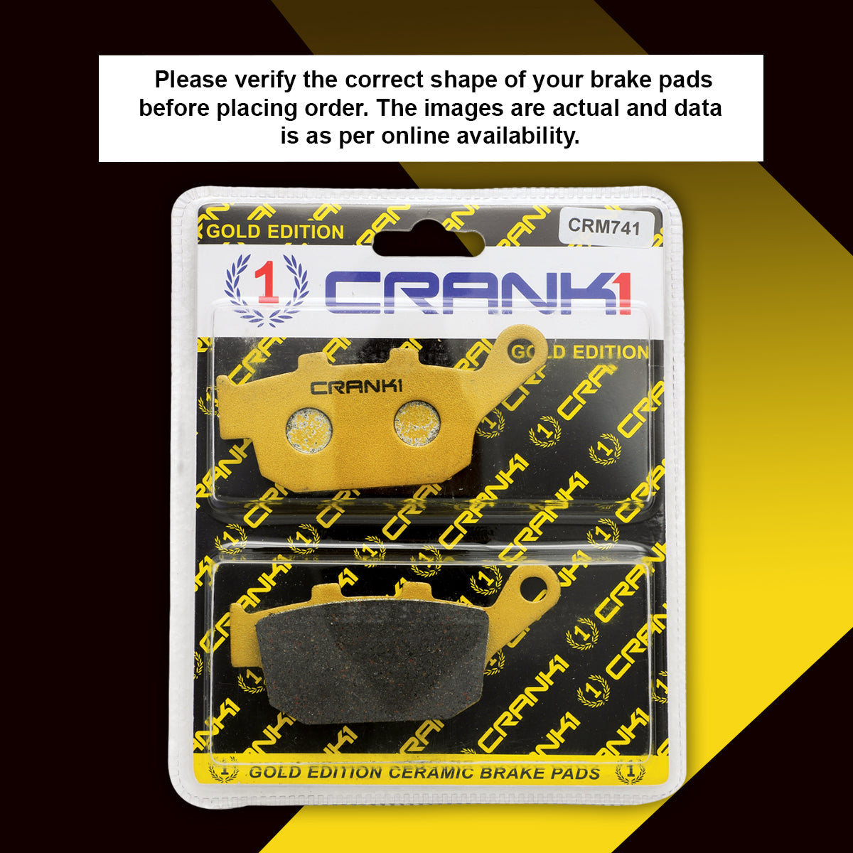 Ceramic Brake Pads For Triumph Tiger 800 XR 2015 2018 Rear CRM741 1 Set CRANK1