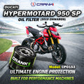 Oil Filter For Ducati Hypermotard 950 SP 2019 Onwards - CPO153 - CRANK1