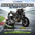 Oil Filter For Ducati Monster 821 2014-2020 - CPO153 - CRANK1