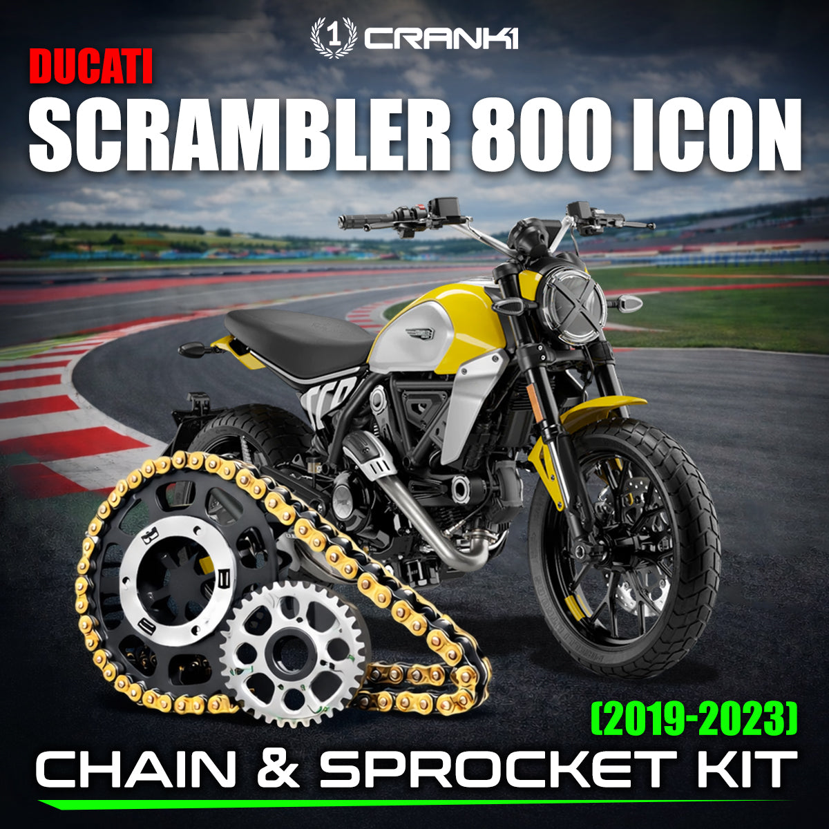 Chain And Sprocket Kit For Ducati Scrambler 800 Icon 2019-2023 - CRANK1