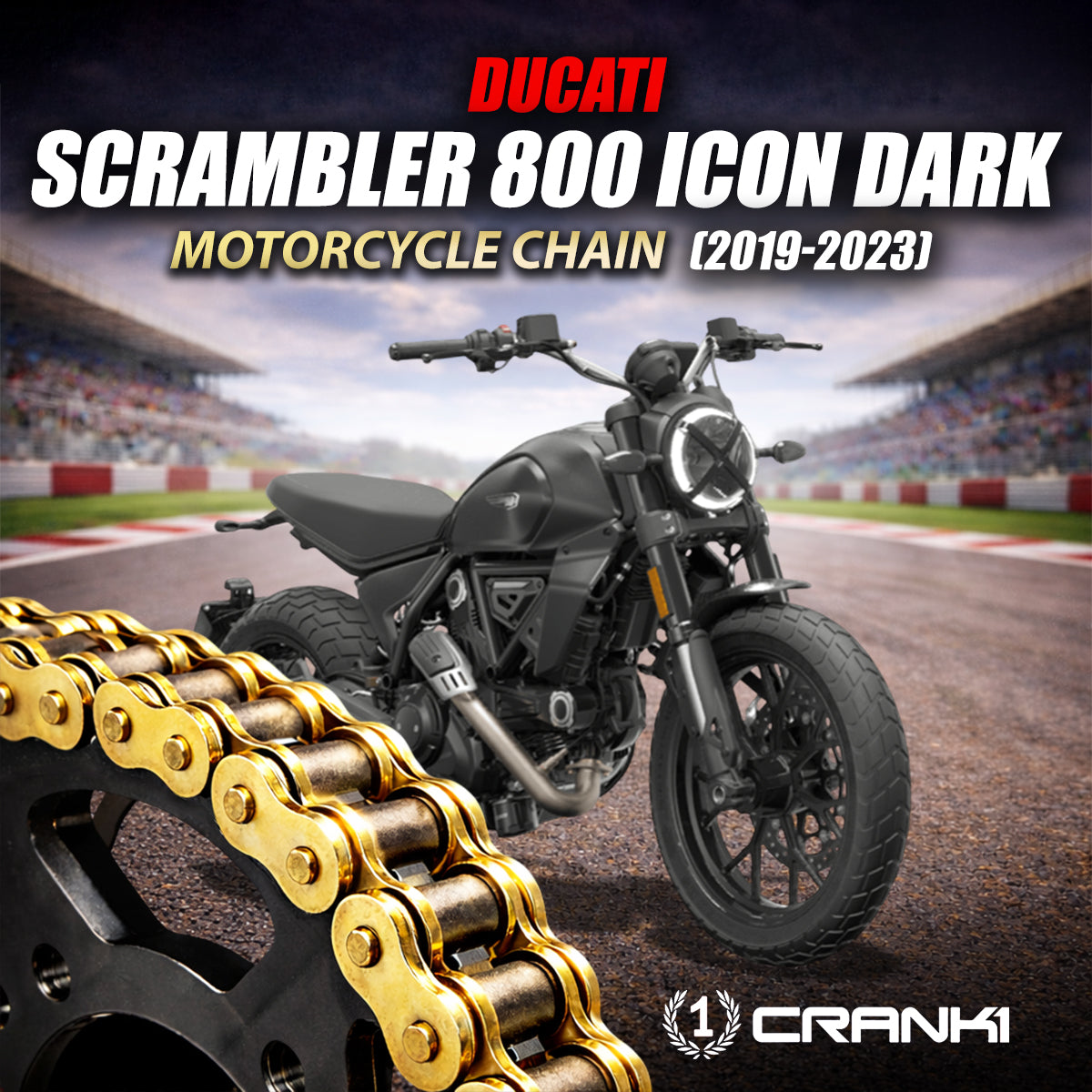 Chain For Ducati Scrambler 800 Icon Dark 2019-2023 - 520 Pitch x 106 Links Gold ZVMX - CRANK1