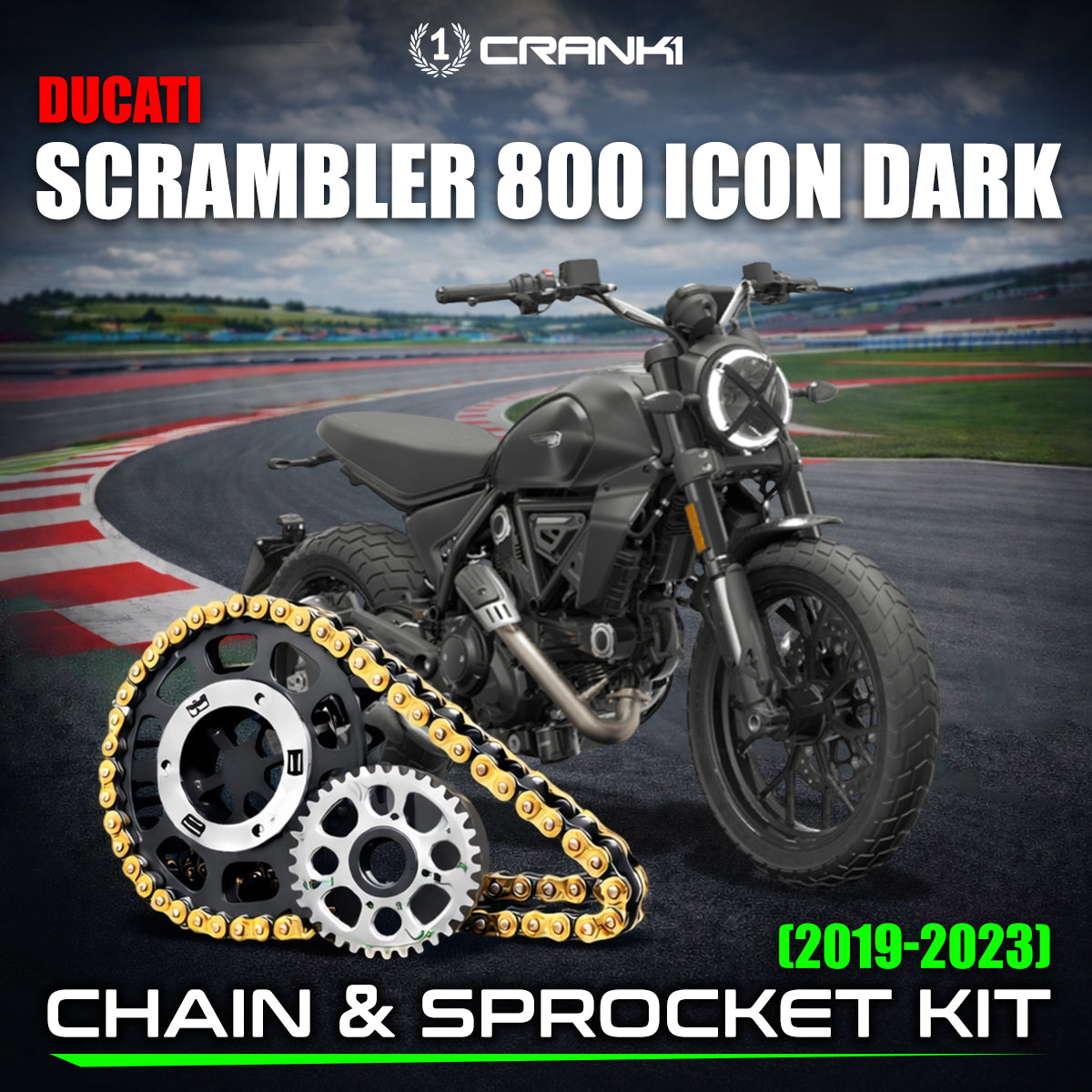 Chain And Sprocket Kit For Ducati Scrambler 800 Icon Dark 2019-2023 - CRANK1