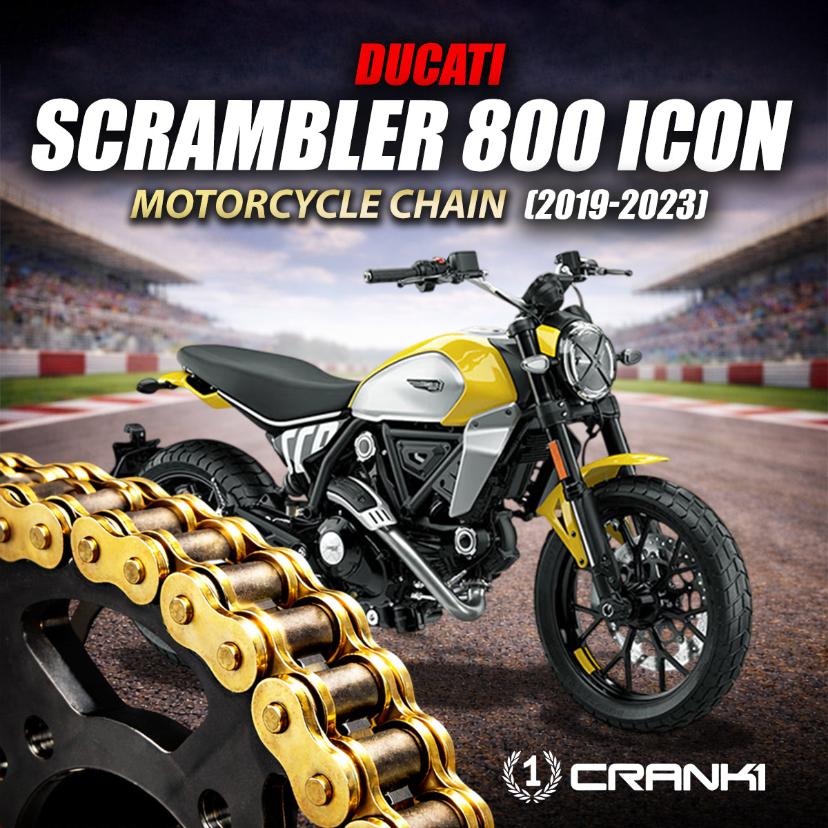 Chain For Ducati Scrambler 800 Icon 2019-2023 - 520 Pitch x 106 Links Gold ZVMX - CRANK1