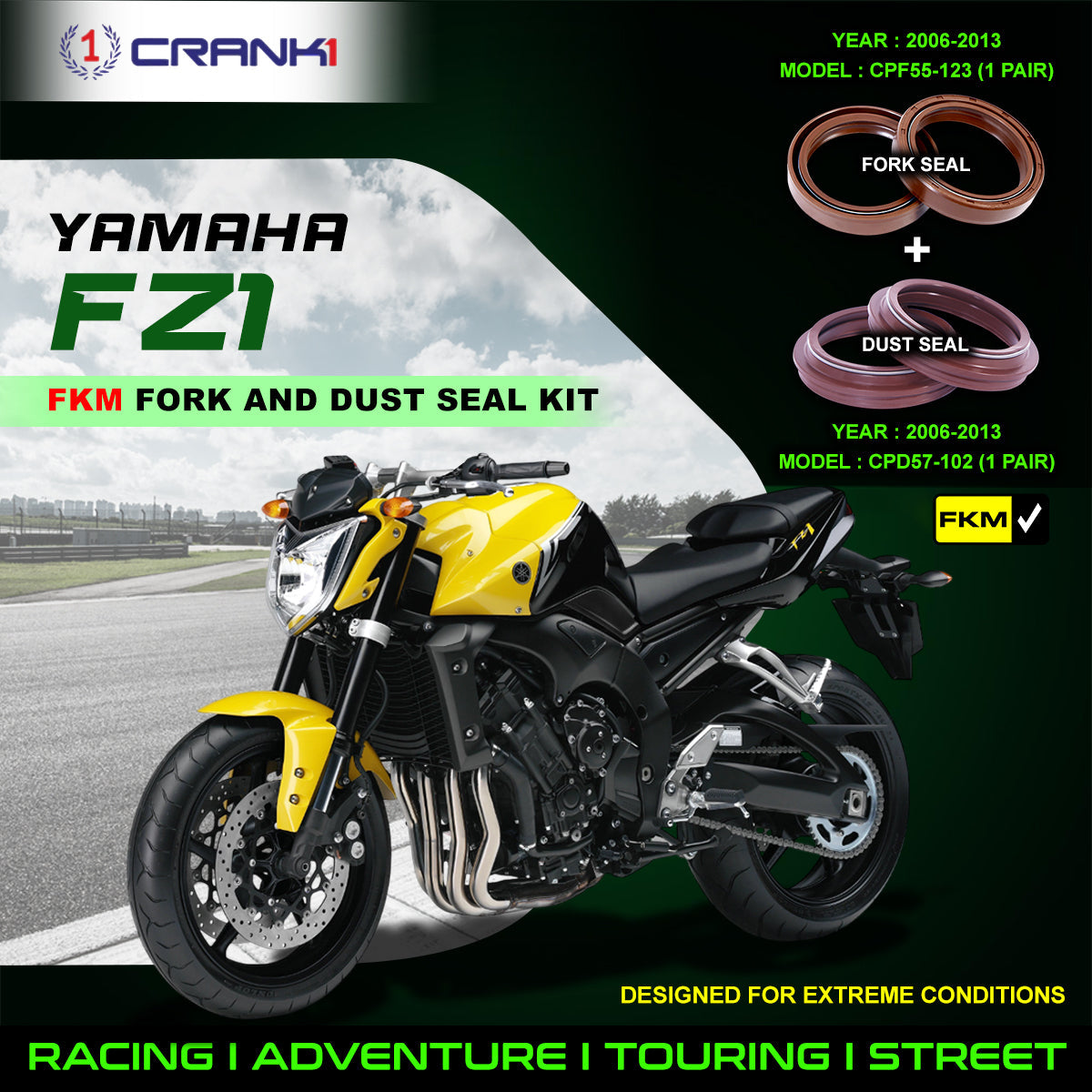 Fork And Dust Seals Kit For Yamaha FZ1 2006-2013 - CRANK1
