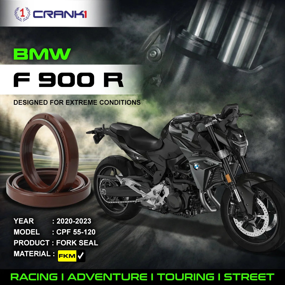 Fork Oil Seals Pair For BMW F 900 R 2020-2023 - CPF55-120 - CRANK1