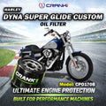 Oil Filter For Harley Davidson Dyna Super Glide Custom - CPO170B - CRANK1