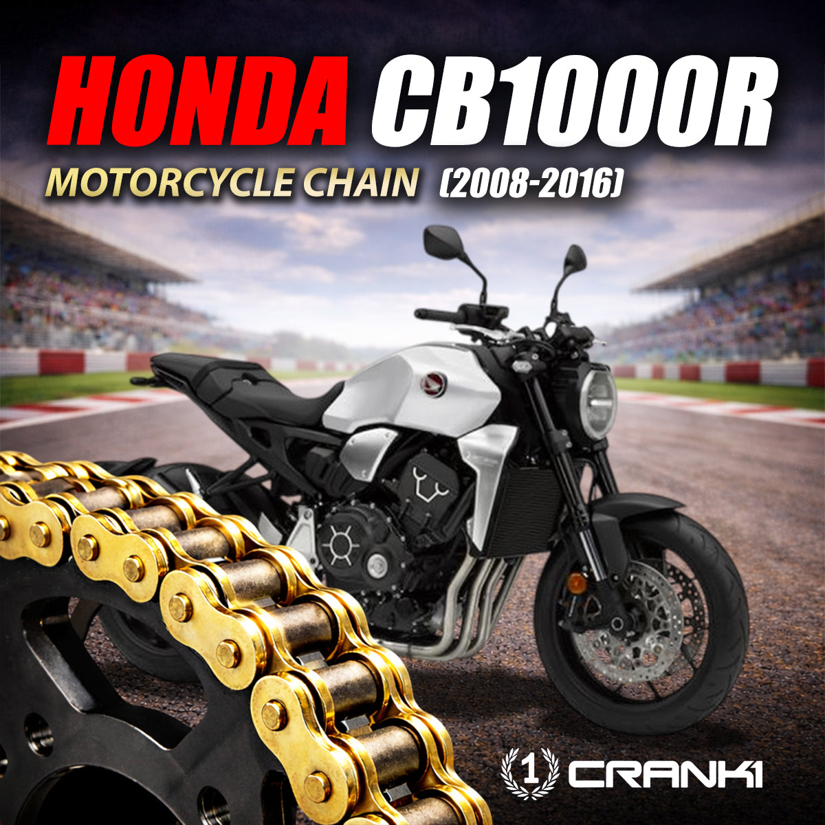 Chain For Honda CB1000R 2008-2016 - 530 Pitch x 116 Links Gold ZVMX - CRANK1