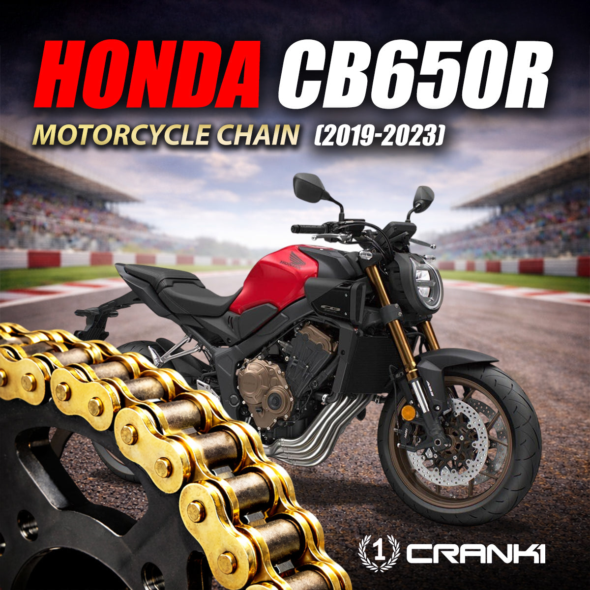 Chain For Honda CB650R 2019-2023 - 525 Pitch x 118 Links Gold ZVMX - CRANK1