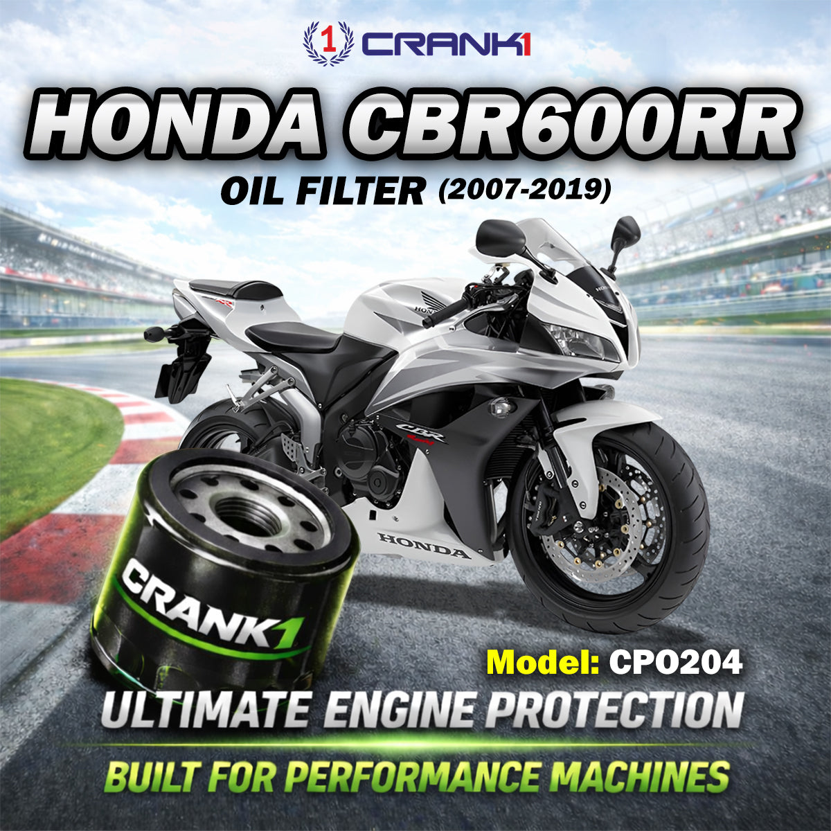 Oil Filter For Honda CBR600RR 2007-2019 - CPO204 - CRANK1