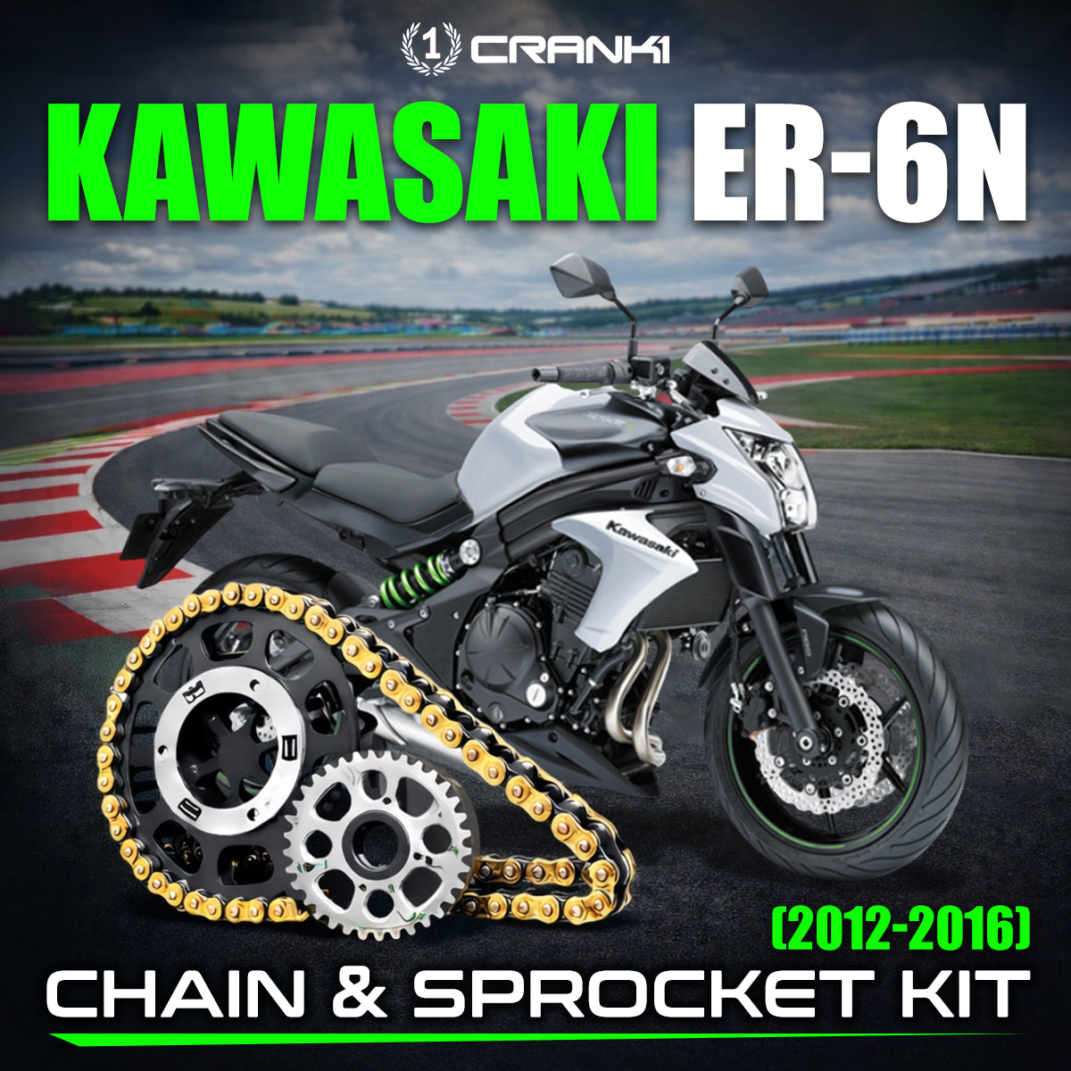 Chain And Sprocket Kit For Kawasaki ER-6n 2012-2016 - CRANK1