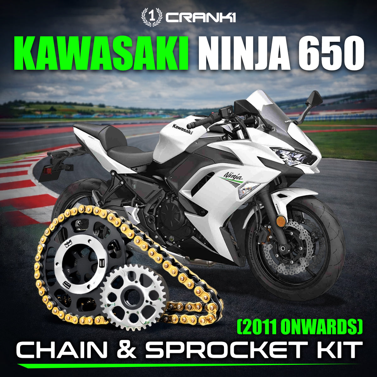 Chain And Sprocket Kit For Kawasaki Ninja 650 2011 Onwards - CRANK1