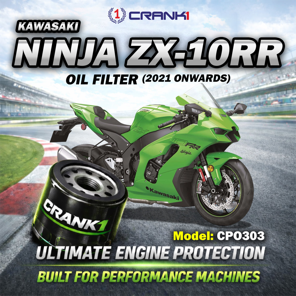 Oil Filter For Kawasaki Ninja ZX-10RR 2021 Onwards - CPO303 - CRANK1