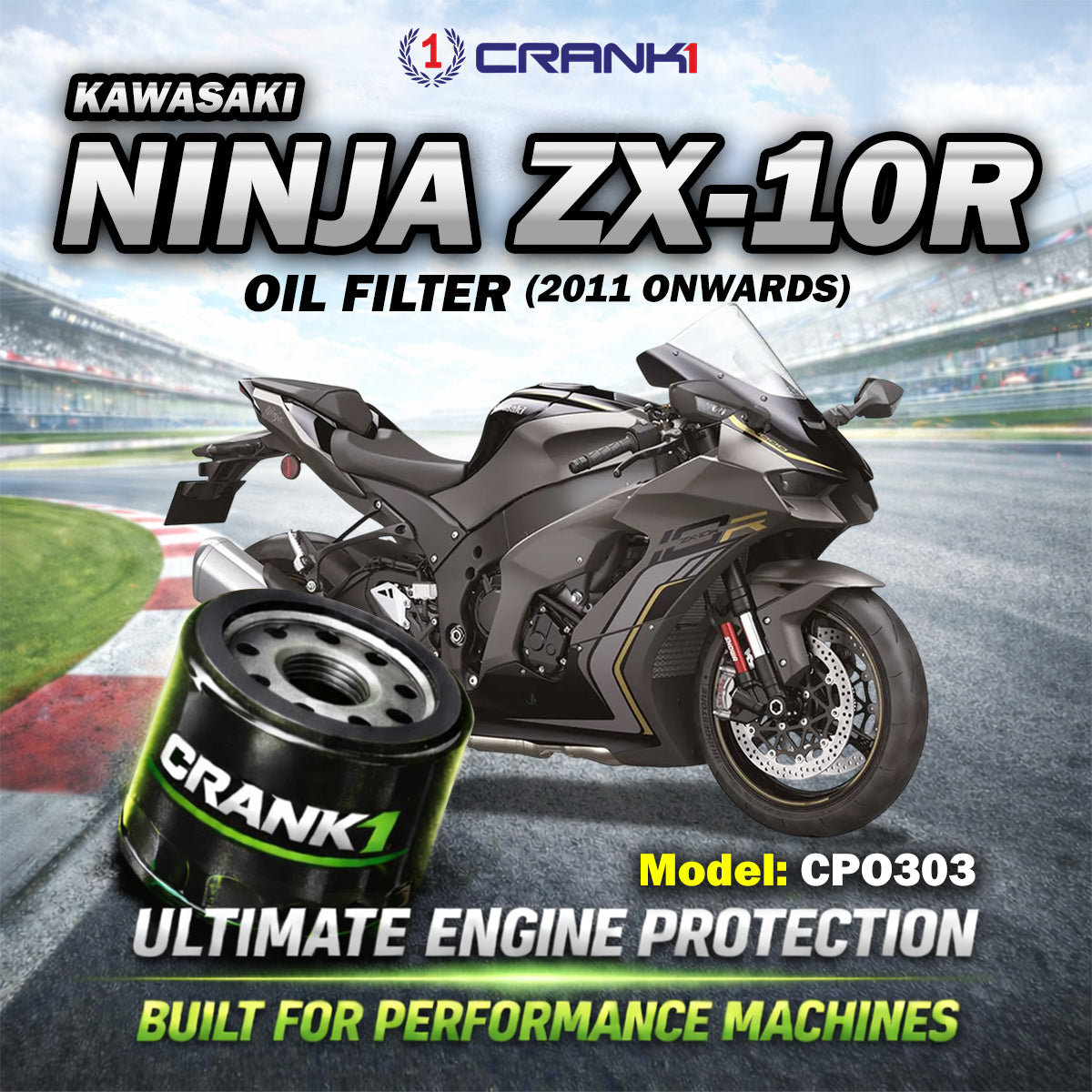 Oil Filter For Kawasaki Ninja ZX-10R 2011 Onwards - CPO303 - CRANK1