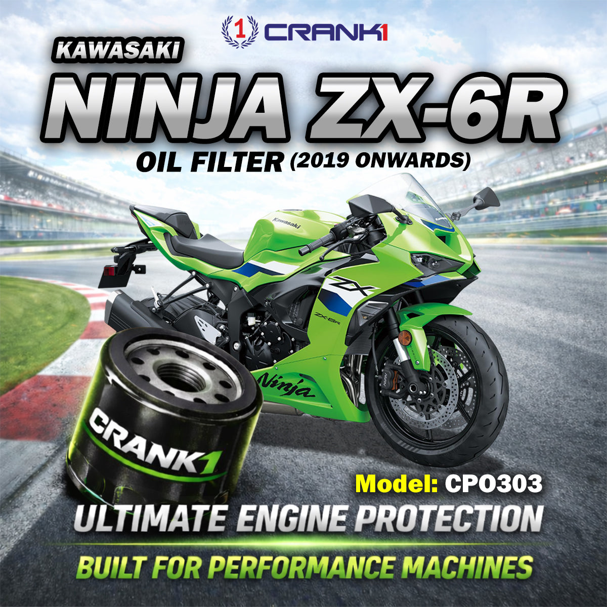 Oil Filter For Kawasaki Ninja ZX-6R 2019 Onwards - CPO303 - CRANK1