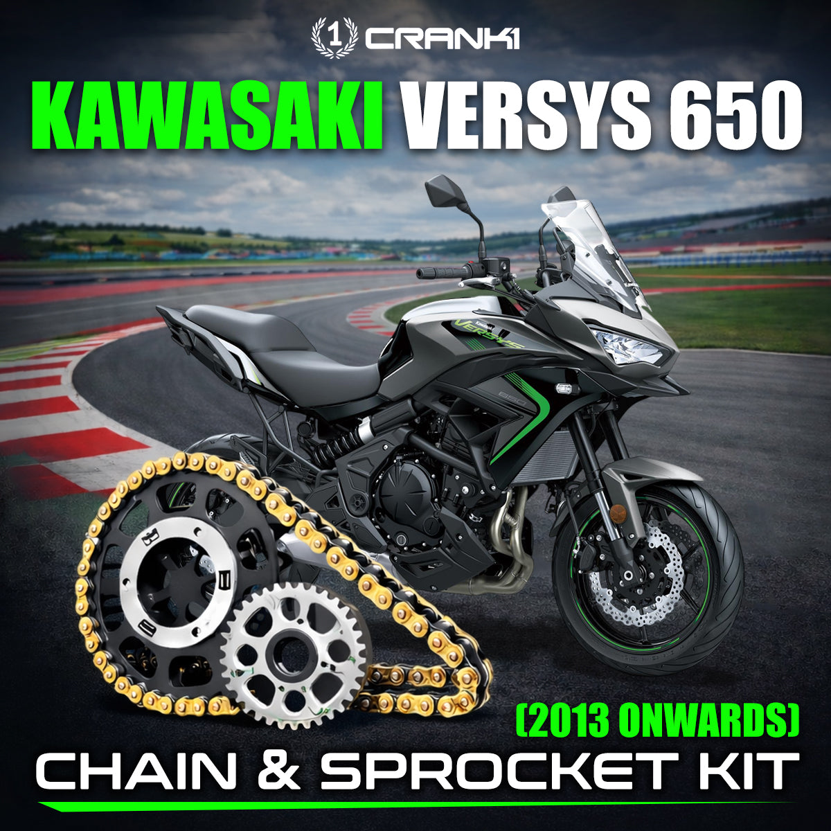 Chain And Sprocket Kit For Kawasaki Versys 650 2013 Onwards - CRANK1