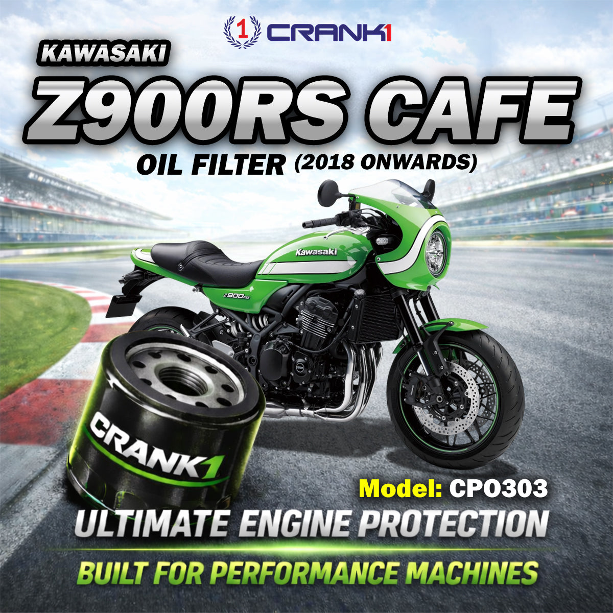 Oil Filter For Kawasaki Z900RS Cafe 2018 Onwards - CPO303 - CRANK1