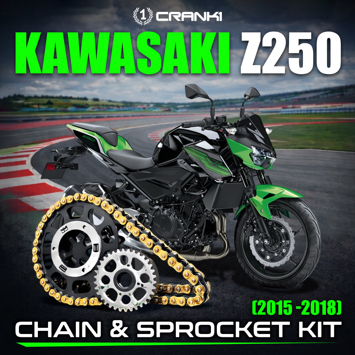 Chain And Sprocket Kit For Kawasaki Z250 2015-2018 - CRANK1