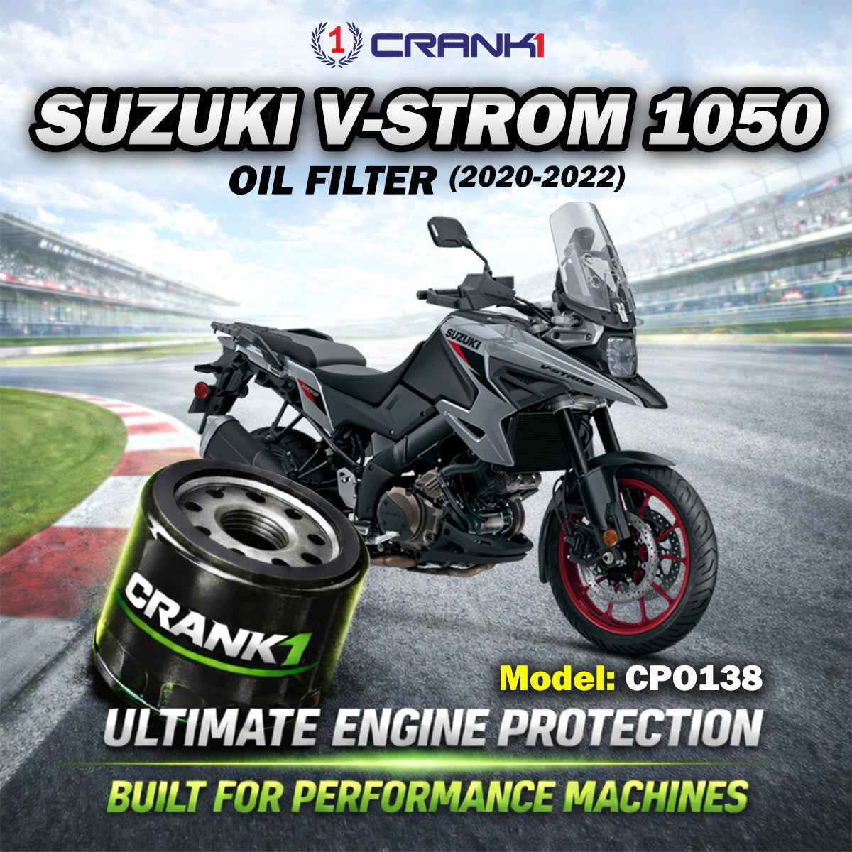 Oil Filter For Suzuki V-Strom 1050 2020-2022 - CPO138 - CRANK1