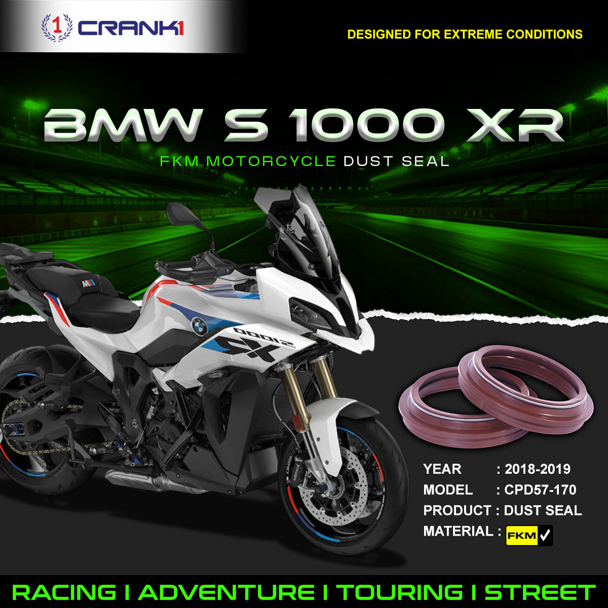 Fork Dust Seals Pair For BMW S 1000 XR 2018-2019 - CPD57-170 - CRANK1