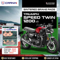 Sintered Brake Pads For Triumph Speed Twin 1200 2022 - Rear - CB412 - 1 Set - CRANK1