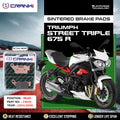 Sintered Brake Pads For Triumph Street Triple 675 R 2014-2016 - Rear - CB312 - 1 Set - CRANK1