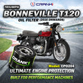 Oil Filter For Triumph Bonneville T120 2016 Onwards - CPO204 - CRANK1