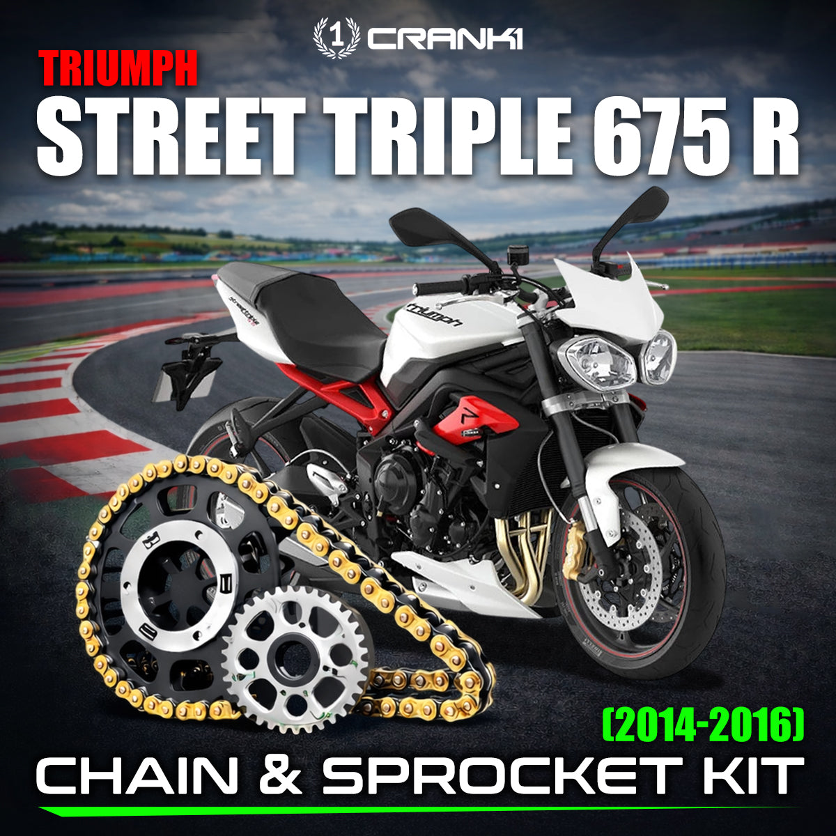 Chain And Sprocket Kit For Triumph Street Triple 675 R 2014-2016 - CRANK1