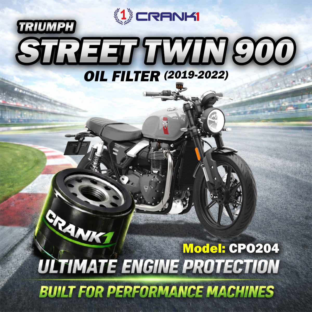 Oil Filter For Triumph Street Twin 900 2019-2022 - CPO204 - CRANK1