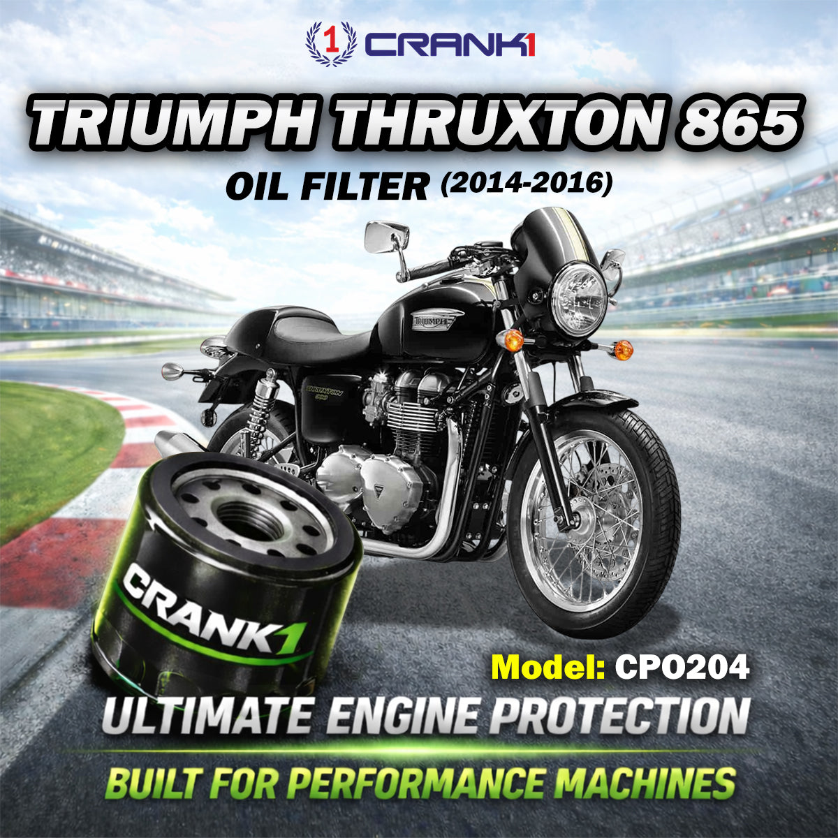 Oil Filter For Triumph Thruxton 865 2014-2016 - CPO204 - CRANK1