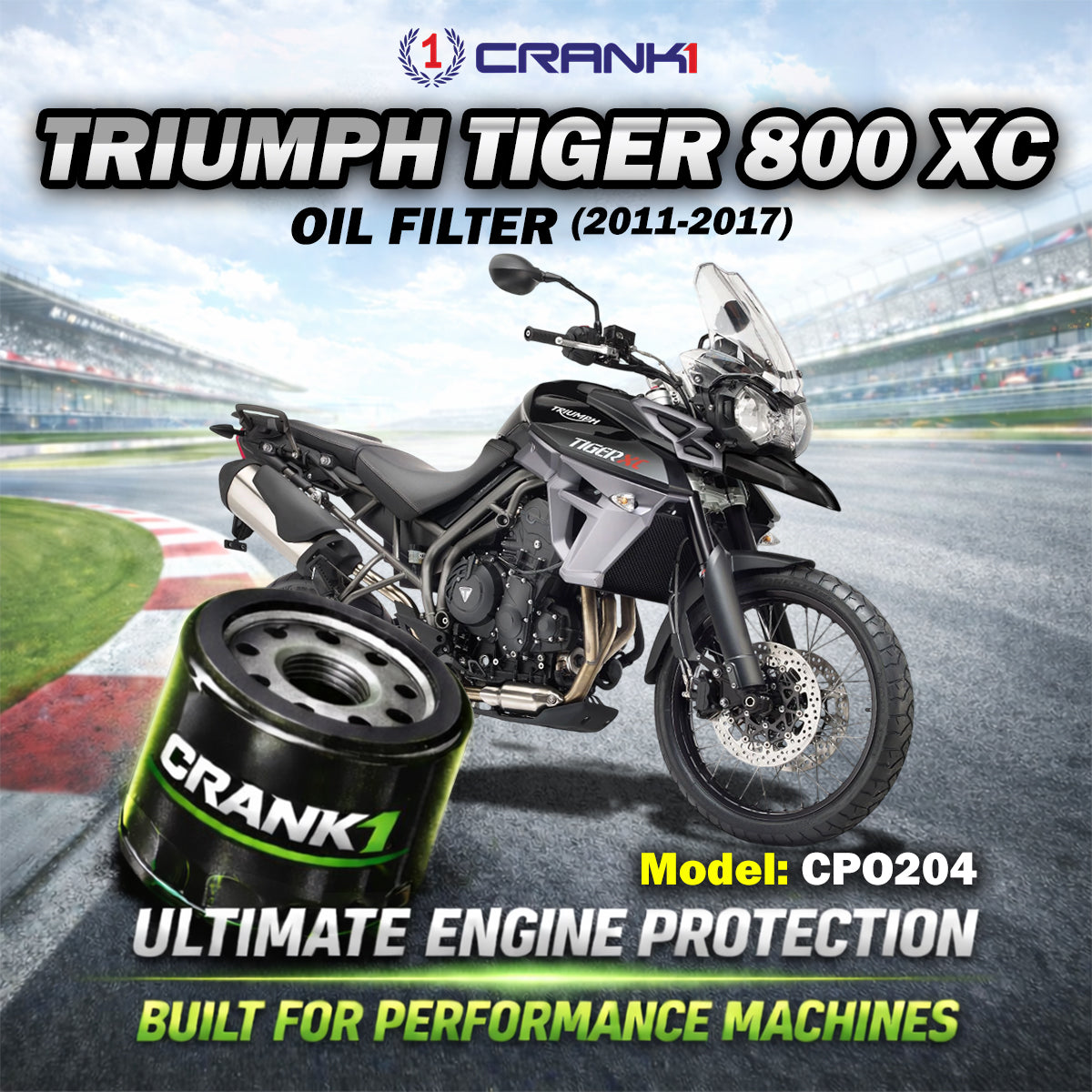 Oil Filter For Triumph Tiger 800 XC 2011-2017 - CPO204 - CRANK1