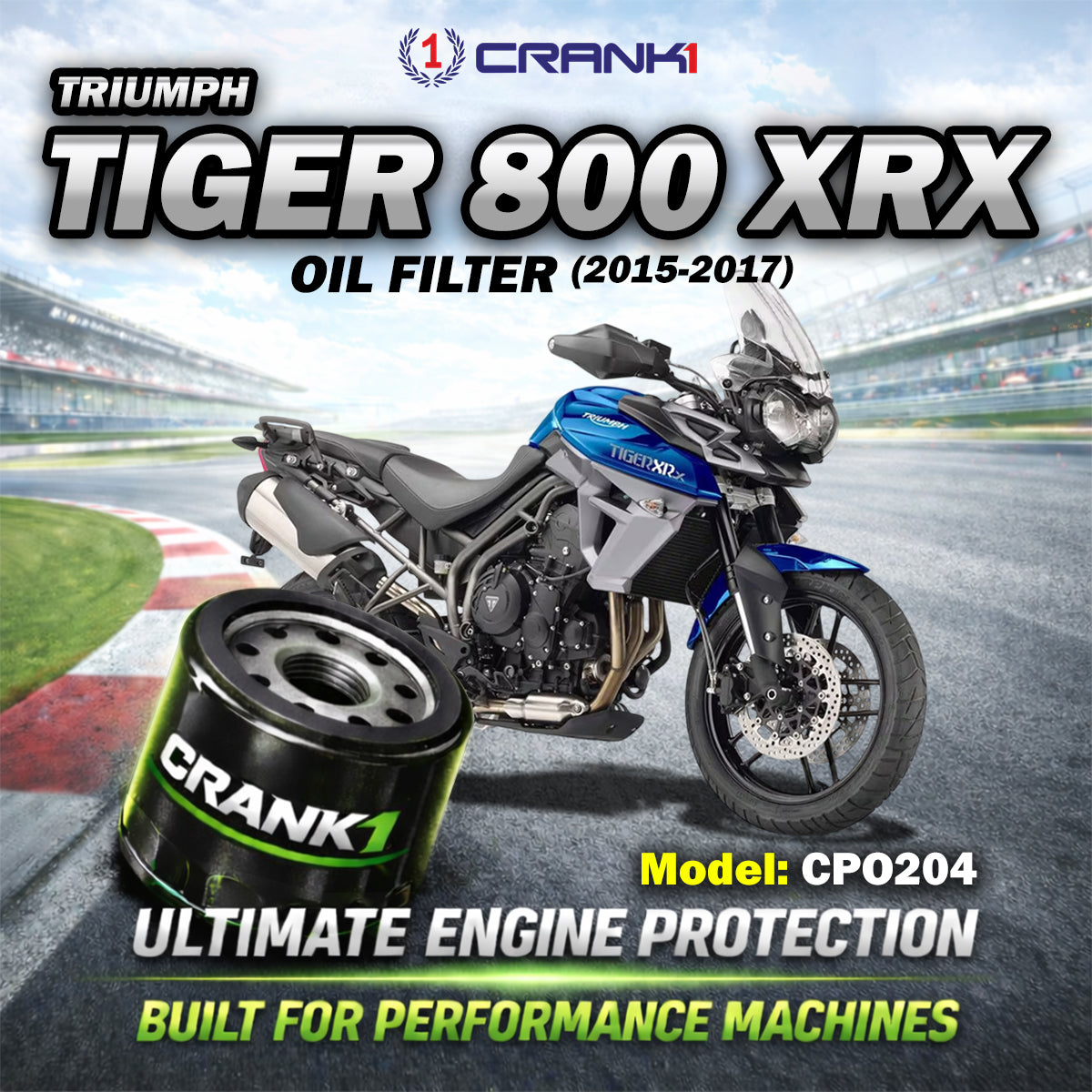 Oil Filter For Triumph Tiger 800 XRX 2015-2017 - CPO204 - CRANK1