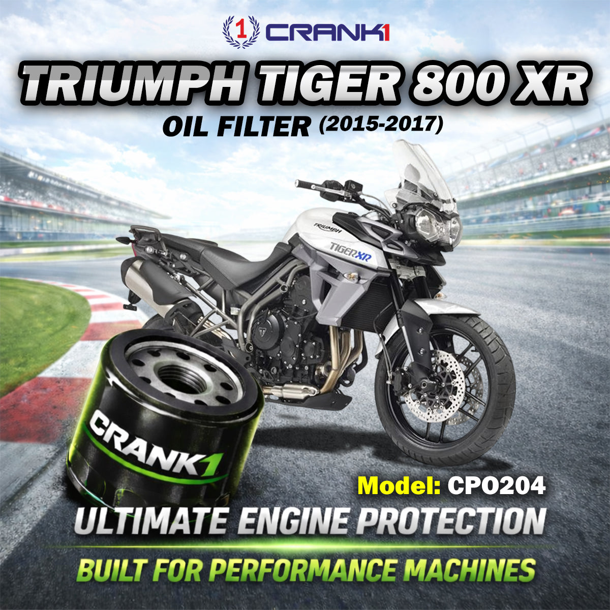 Oil Filter For Triumph Tiger 800 XR 2015-2017 - CPO204 - CRANK1