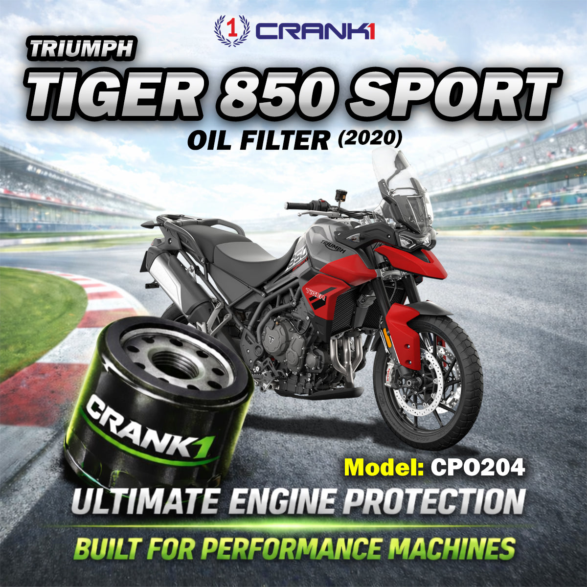 Oil Filter For Triumph Tiger 850 Sport 2020 - CPO204 - CRANK1