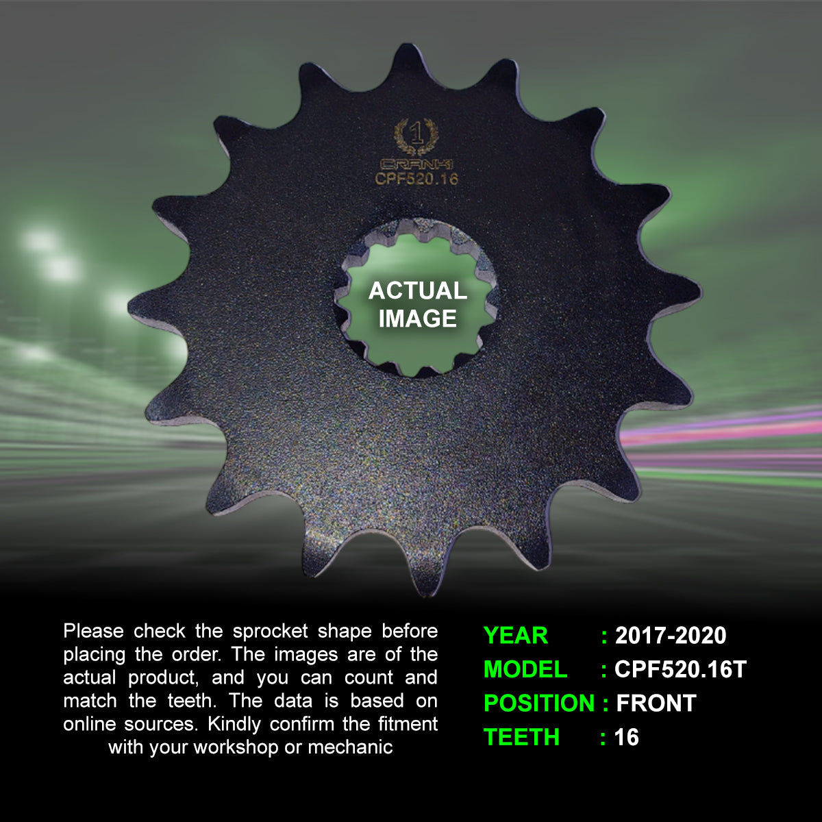 Sprocket For Triumph Street Triple S 765 2017-2020 - Front - CPF520 16T - CRANK1